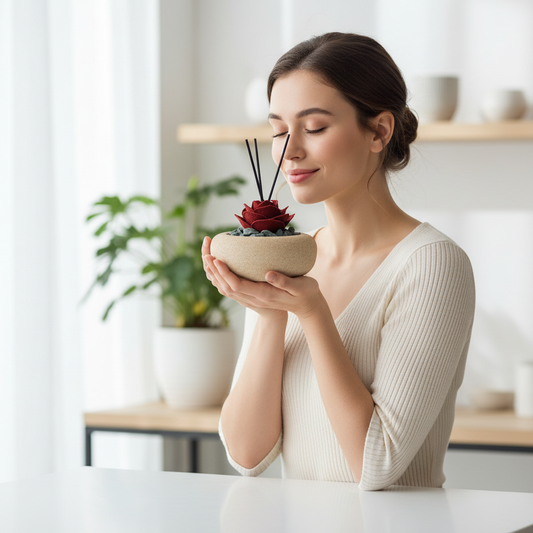 Diffusore Profumato per Ambienti Zen Bianco – Petali di Sughero Rosa Rossa | Artigianale - Fabris Solutions