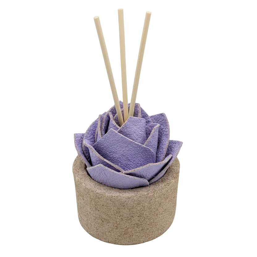 Diffusore Ambiente Rosa Moderna in Sughero Lilla – Elegante Profumatore Naturale - Fabris Solutions