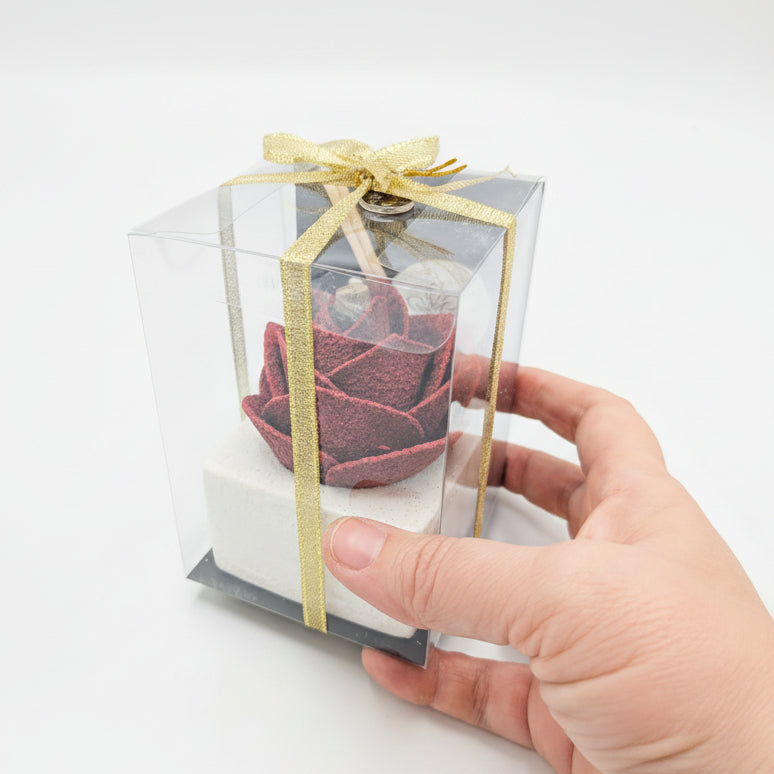 Diffusore Ambiente Rosa Raffinata in Sughero Rosso– Elegante Profumatore Naturale - Fabris Solutions