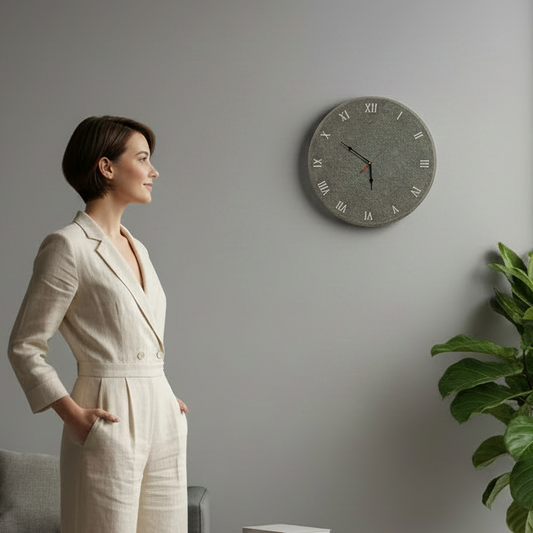 Orologio da parete "Sasso Grigio" - Numeri Romani - Un pezzo unico per il tuo arredamento - Fabris Solutions