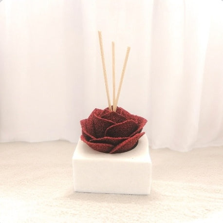Diffusore Ambiente Rosa Raffinata in Sughero Rosso– Elegante Profumatore Naturale - Fabris Solutions