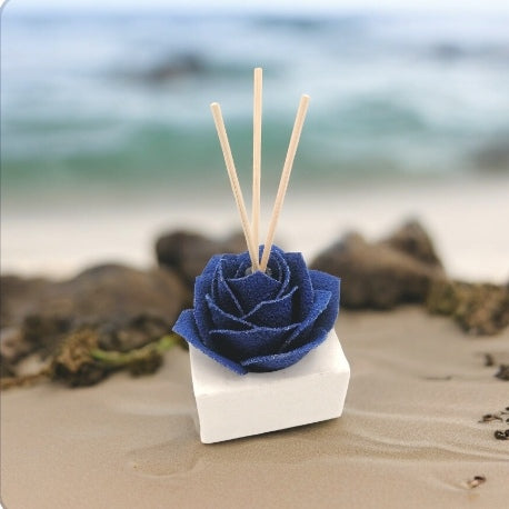 Diffusore Ambiente Rosa Raffinata in Sughero Blu – Elegante Profumatore Naturale - Fabris Solutions