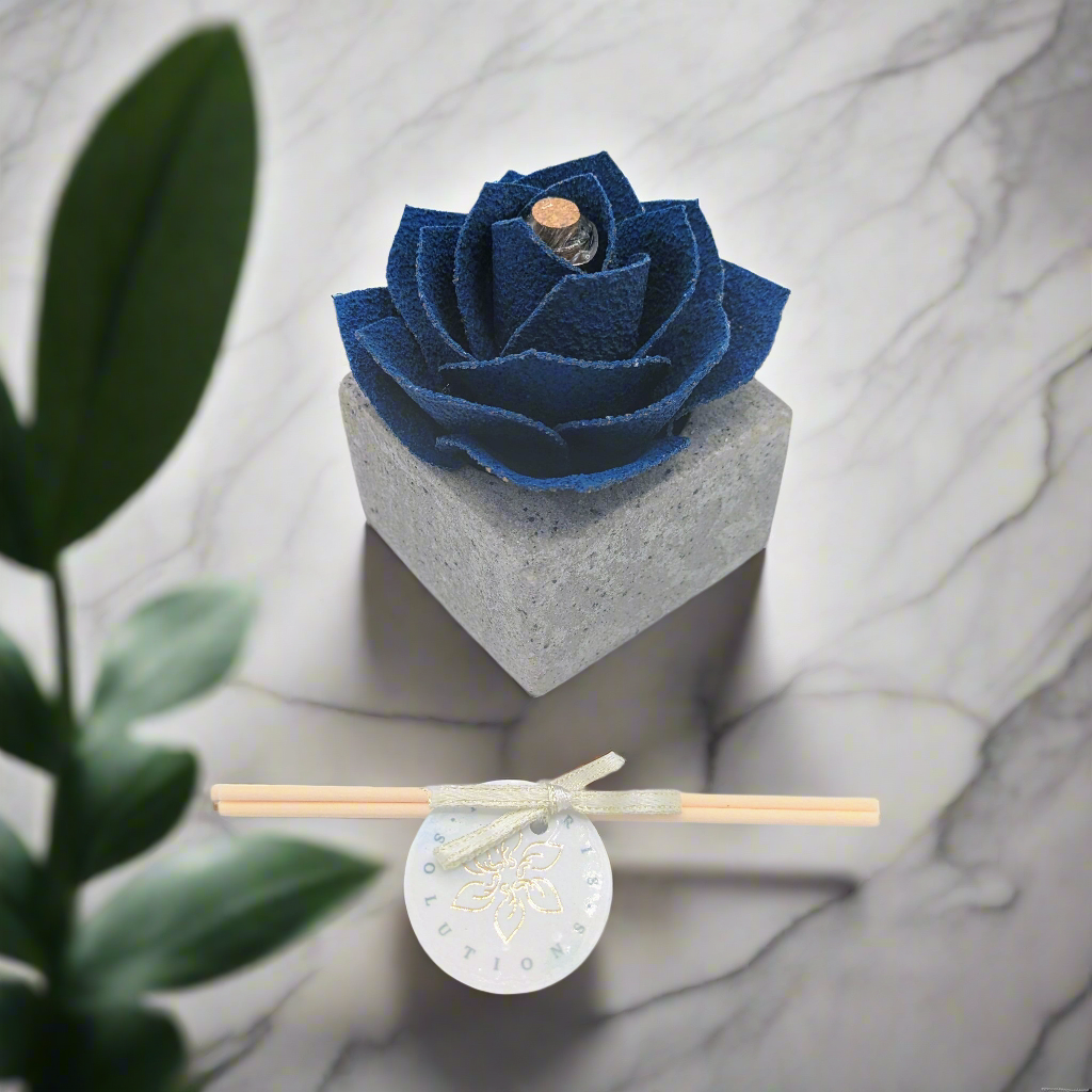 Diffusore Ambiente Rosa Maravee in Sughero Blu – Elegante Profumatore Naturale - Fabris Solutions