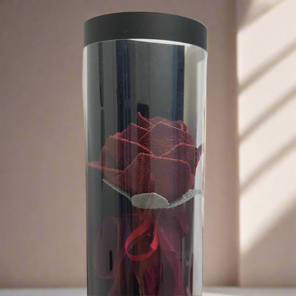Rosa di Sughero con Stelo – Modello Rosa Divina Amaranto, Linea Petali di Sughero - Fabris Solutions
