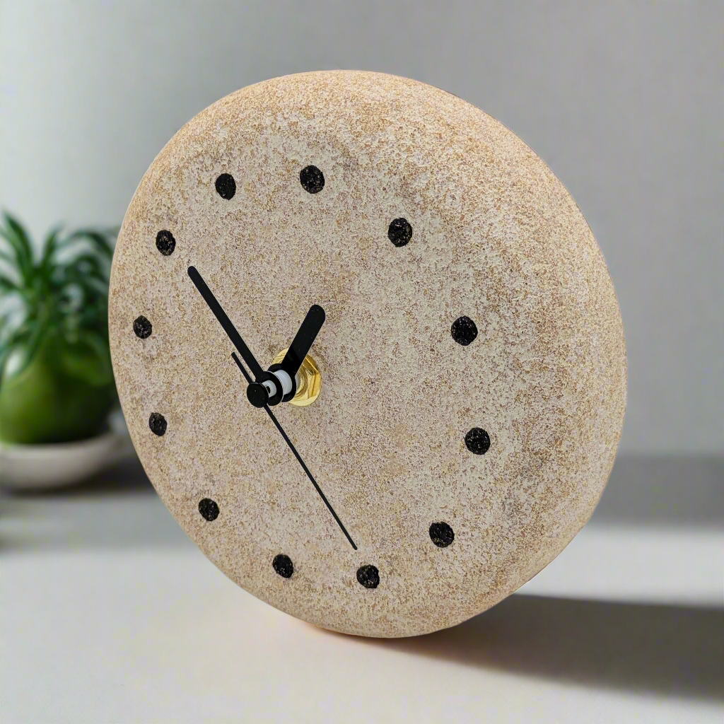 Orologio da Tavolo “Zen” bianco – Linea Petali di Sughero