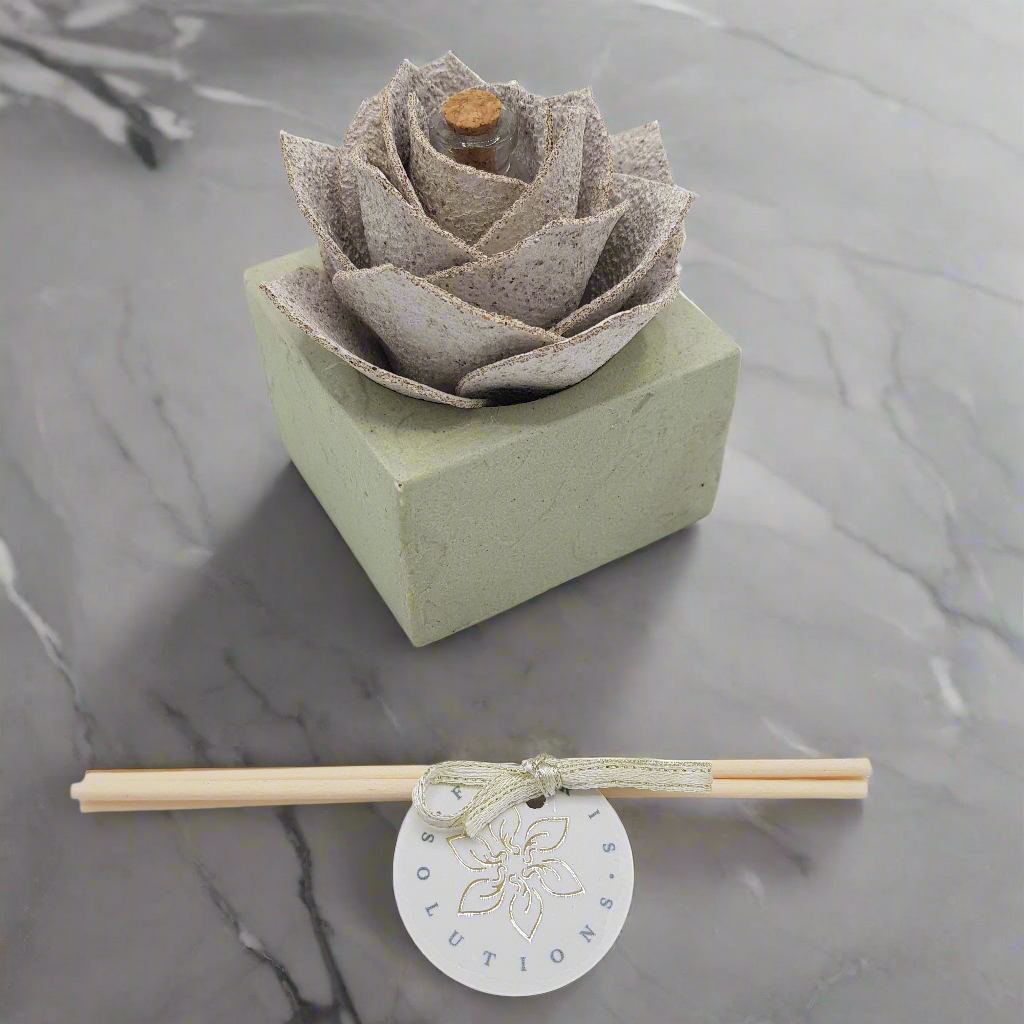 Diffusore Ambiente Rosa Piperita in Sughero Bianco – Elegante Profumatore Naturale - Fabris Solutions