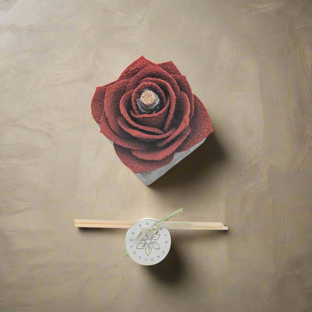 Diffusore Ambiente Rosa Maravee in Sughero Rosso – Elegante Profumatore Naturale - Fabris Solutions