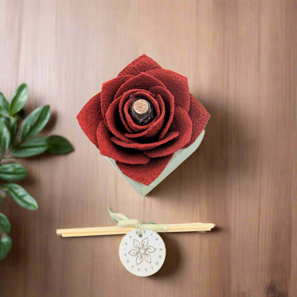 Diffusore Ambiente Rosa Piperita in Sughero Rosso – Elegante Profumatore Naturale - Fabris Solutions