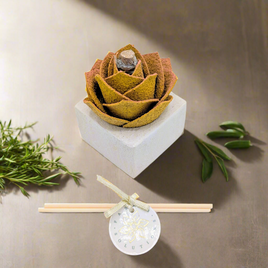 Diffusore Ambiente Rosa Raffinata in Sughero Giallo– Elegante Profumatore Naturale - Fabris Solutions