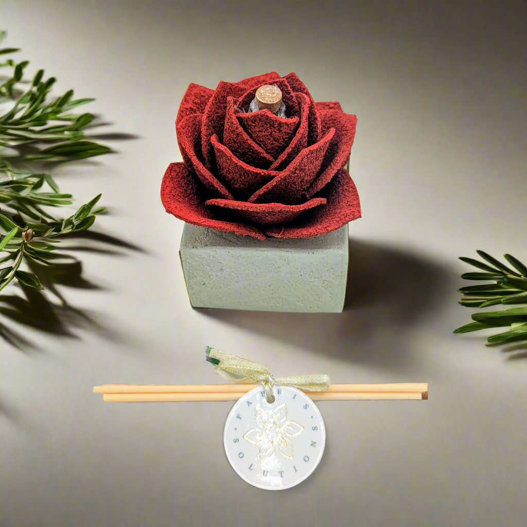 Diffusore Ambiente Rosa Piperita in Sughero Rosso – Elegante Profumatore Naturale - Fabris Solutions