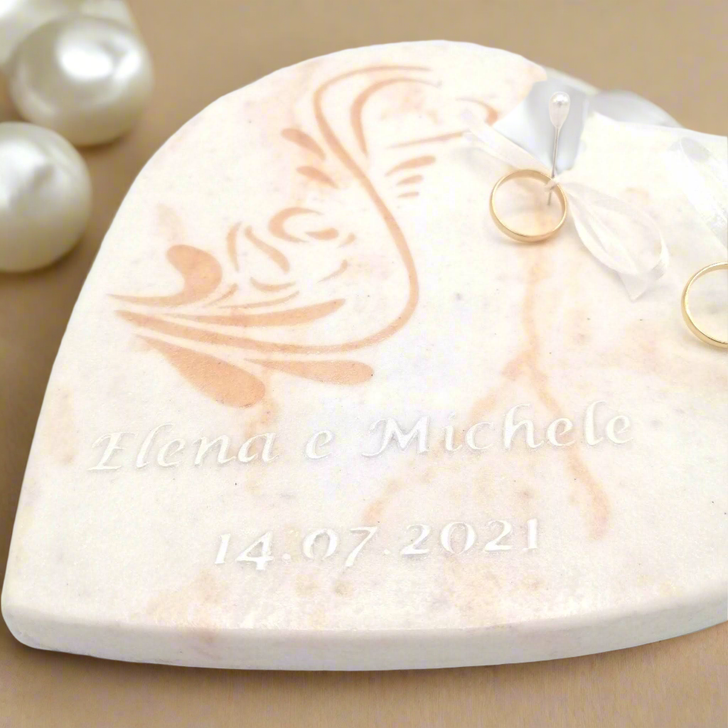 Porta Fedi Cuore Marmorizzato - Eleganza senza tempo - Fabris Solutions