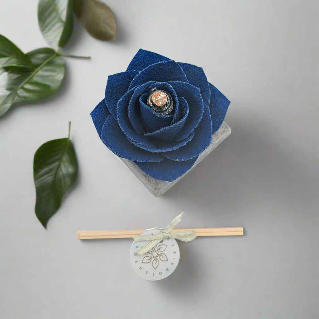 Diffusore Ambiente Rosa Maravee in Sughero Blu – Elegante Profumatore Naturale - Fabris Solutions
