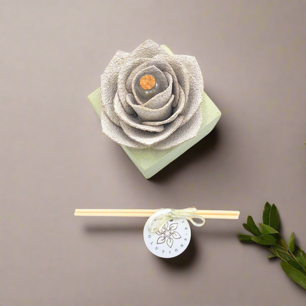 Diffusore Ambiente Rosa Piperita in Sughero Bianco – Elegante Profumatore Naturale - Fabris Solutions