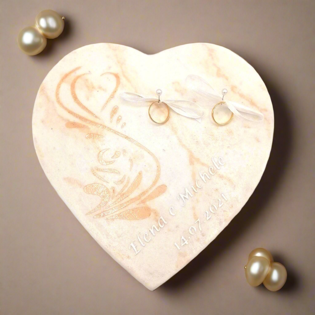Porta Fedi Cuore Marmorizzato - Eleganza senza tempo - Fabris Solutions