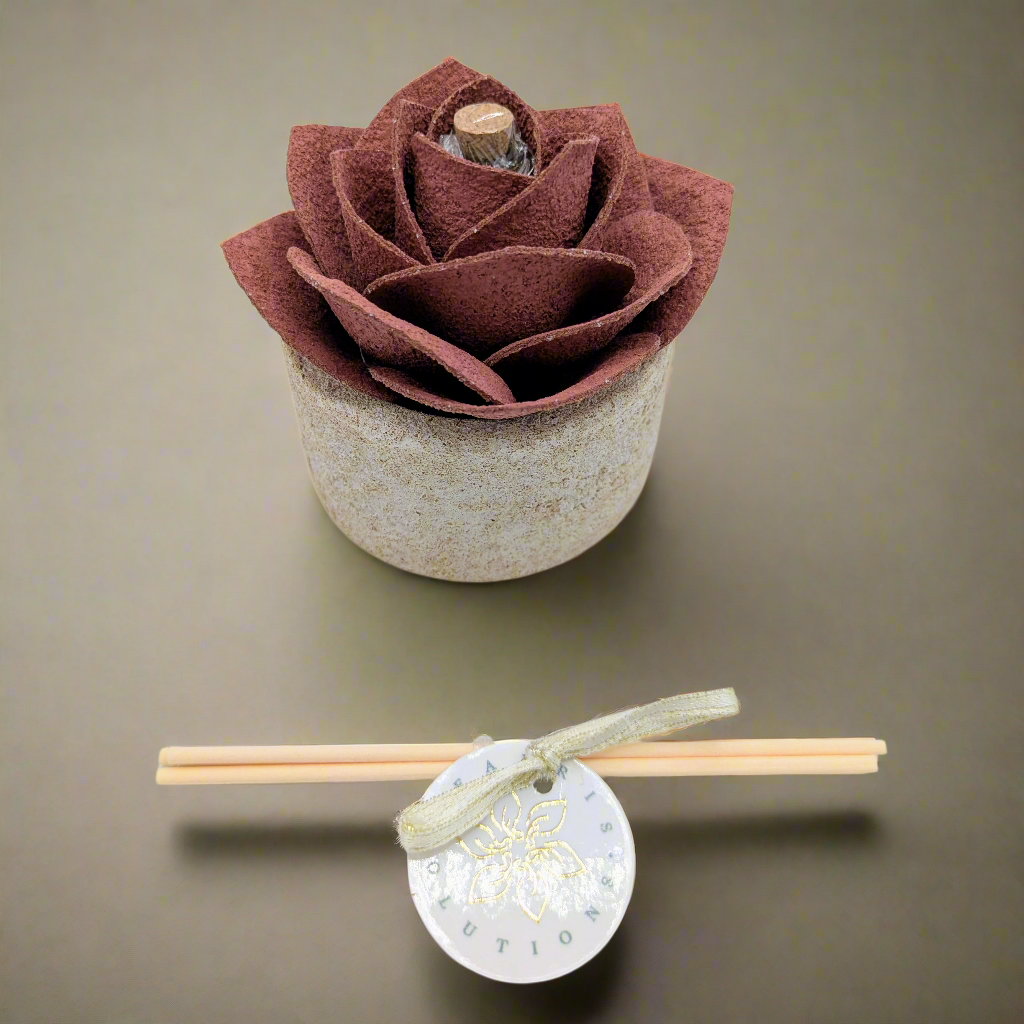 Diffusore Ambiente Rosa Moderna in Sughero Rosa Antico– Elegante Profumatore Naturale - Fabris Solutions
