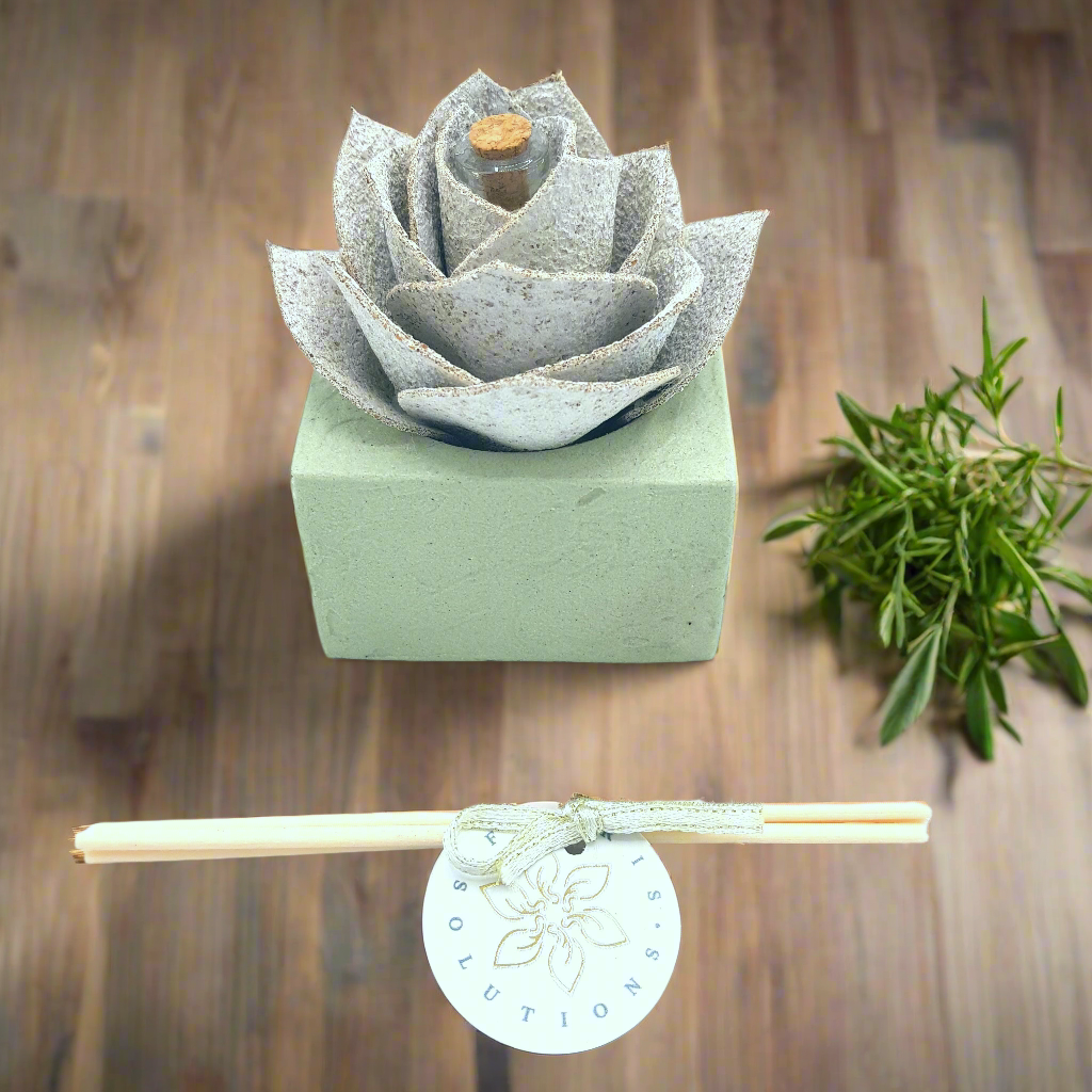 Diffusore Ambiente Rosa Piperita in Sughero Bianco – Elegante Profumatore Naturale - Fabris Solutions