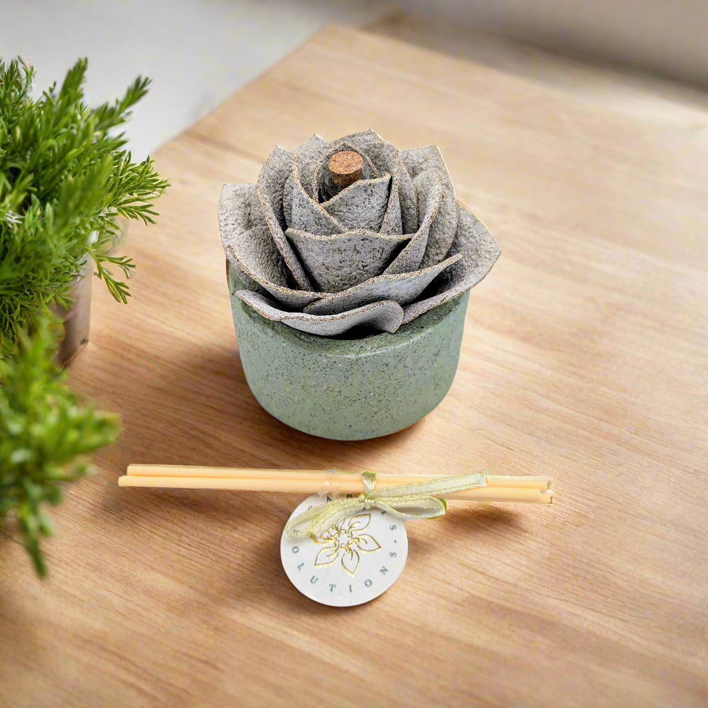 Diffusore Ambiente Rosa Piperita in Sughero Bianco – Elegante Profumatore Naturale - Fabris Solutions