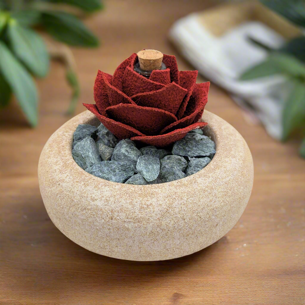 Diffusore d’Ambiente “Zen” – Linea Petali di Sughero - Rosa Rossa