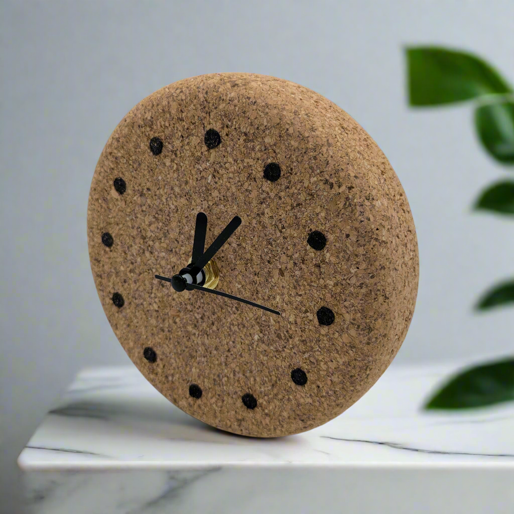 Orologio da Tavolo “Zen” naturale – Linea Petali di Sughero