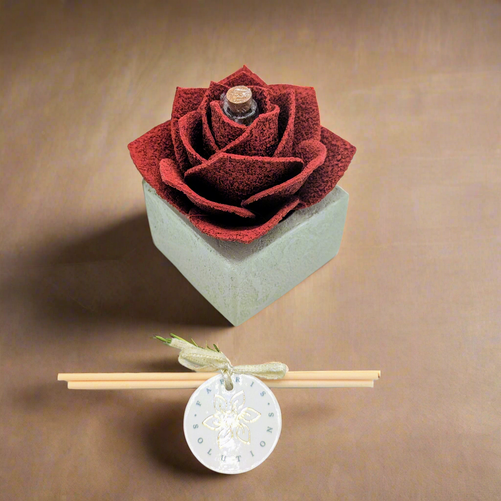 Diffusore Ambiente Rosa Piperita in Sughero Rosso – Elegante Profumatore Naturale - Fabris Solutions