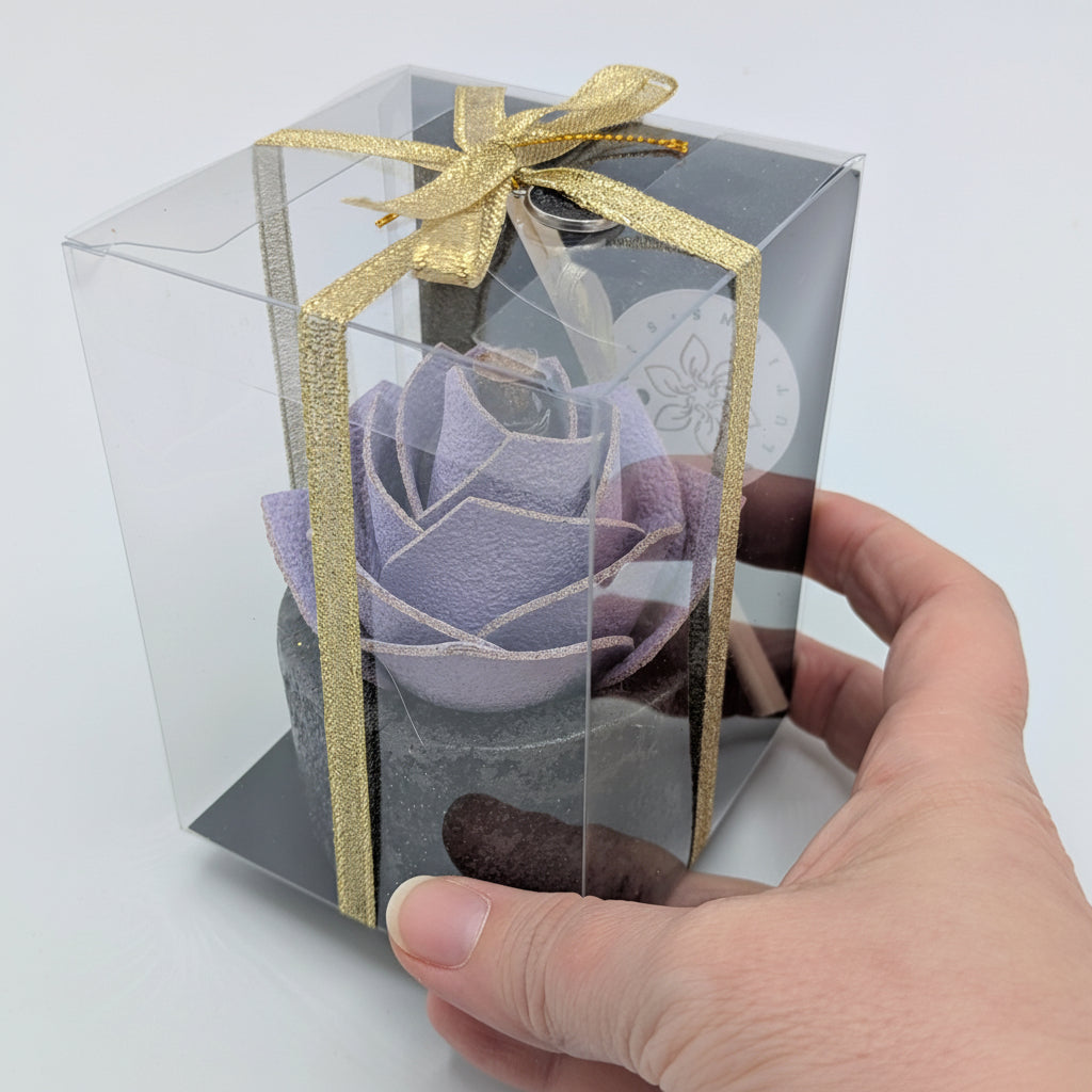 Diffusore Ambiente Rosa Ricercata in Sughero Lilla – Elegante Profumatore Naturale - Fabris Solutions