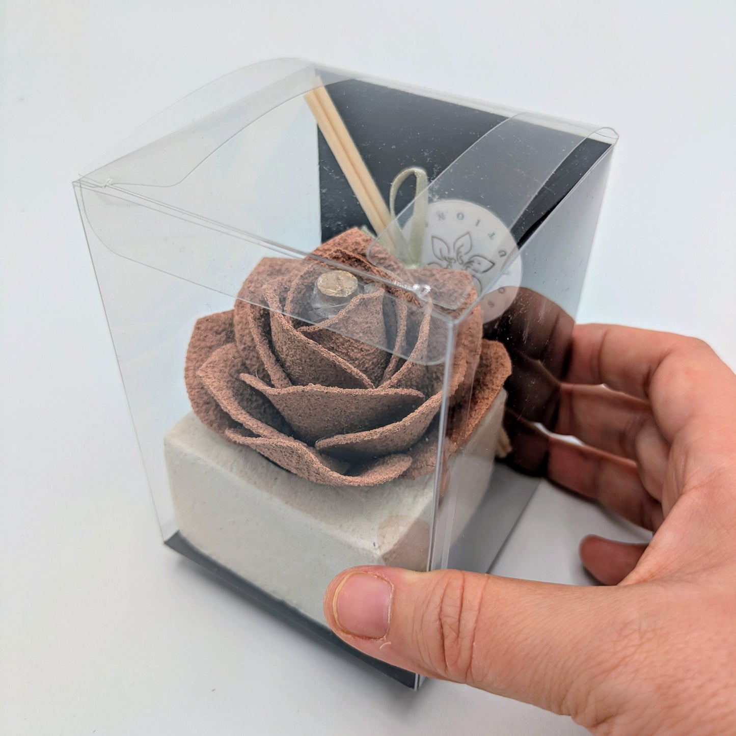 Diffusore Ambiente Rosa Raffinata in Sughero Pesca – Elegante Profumatore Naturale - Fabris Solutions