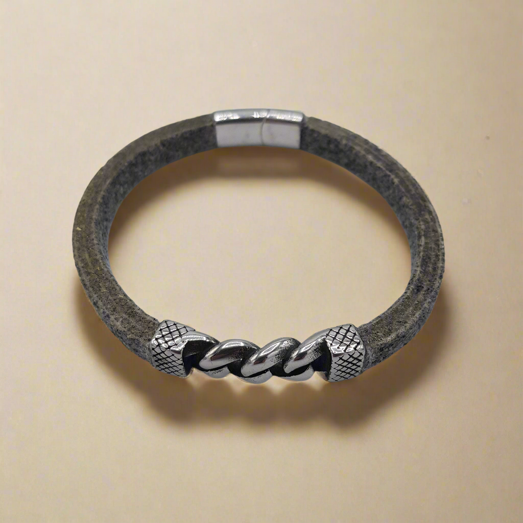 Bracciale Uomo Lunar Glow in Marmo e Acciaio – Elegante Accessorio Naturale - Fabris Solutions