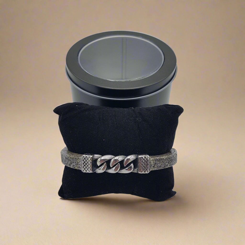 Bracciale Uomo Lunar Glow in Marmo e Acciaio – Elegante Accessorio Naturale - Fabris Solutions