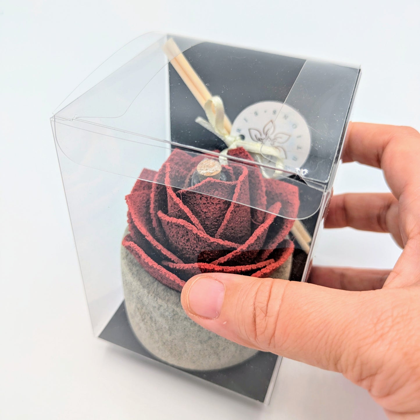 Diffusore Ambiente Rosa Maravee in Sughero Rosso – Elegante Profumatore Naturale - Fabris Solutions