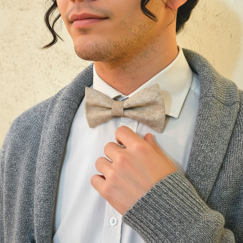 Set Papillon e Gemelli in Sughero Stone Elegance con Scatola di Latta – Elegante Accessorio Uomo - Fabris Solutions 