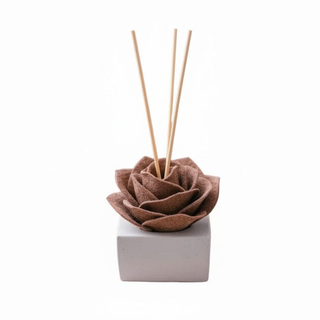 Diffusore Ambiente Rosa Raffinata in Sughero Pesca – Elegante Profumatore Naturale - Fabris Solutions 