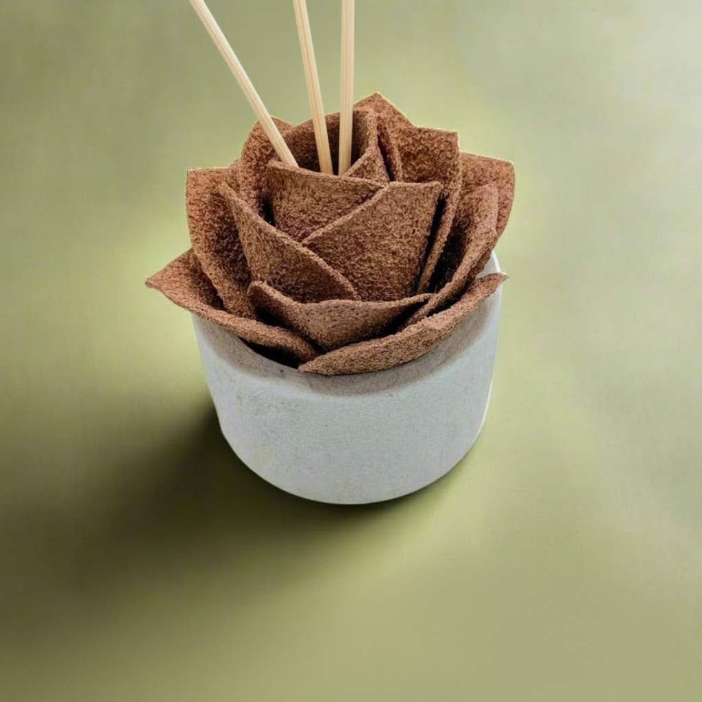 Diffusore Ambiente Rosa Raffinata in Sughero Pesca – Elegante Profumatore Naturale - Fabris Solutions 
