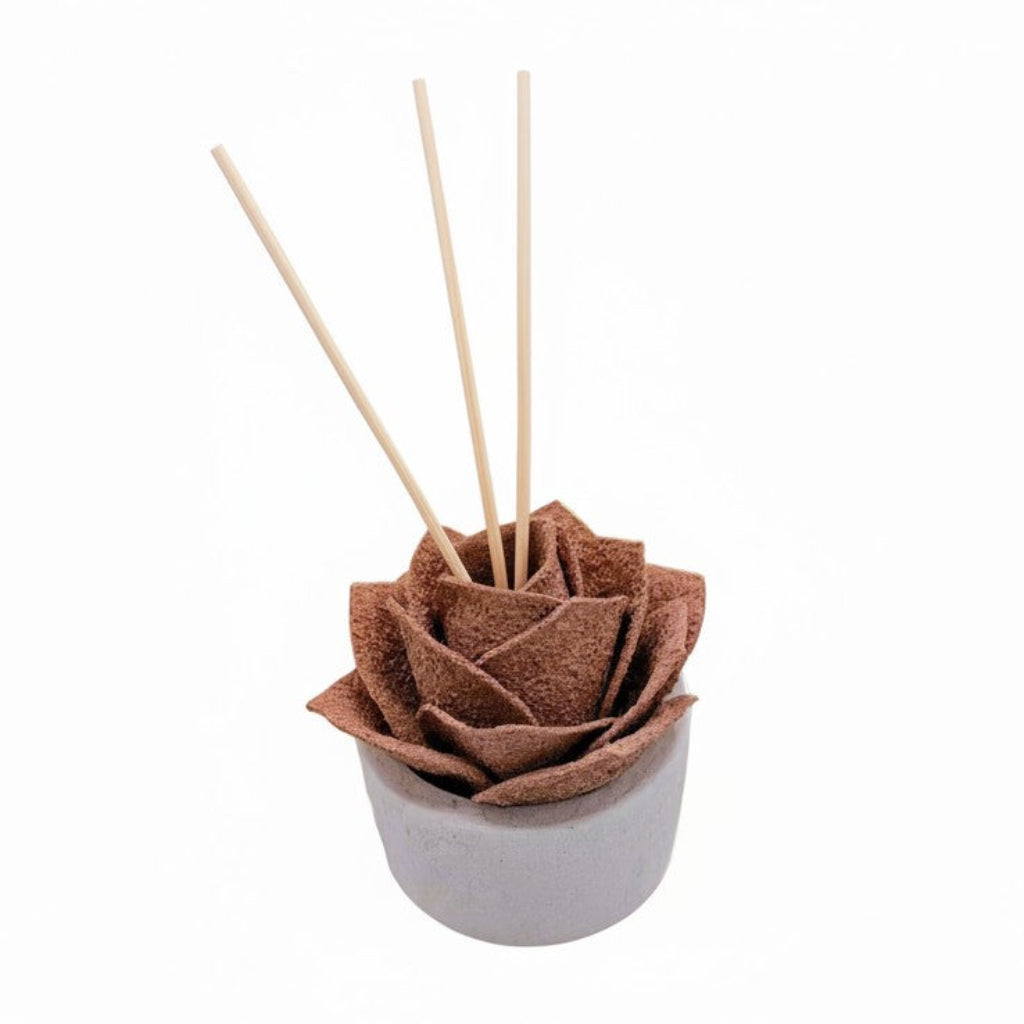 Diffusore Ambiente Rosa Raffinata in Sughero Pesca – Elegante Profumatore Naturale - Fabris Solutions 