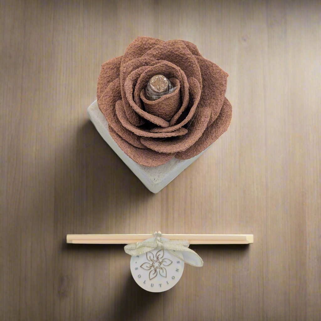 Diffusore Ambiente Rosa Raffinata in Sughero Pesca – Elegante Profumatore Naturale - Fabris Solutions 