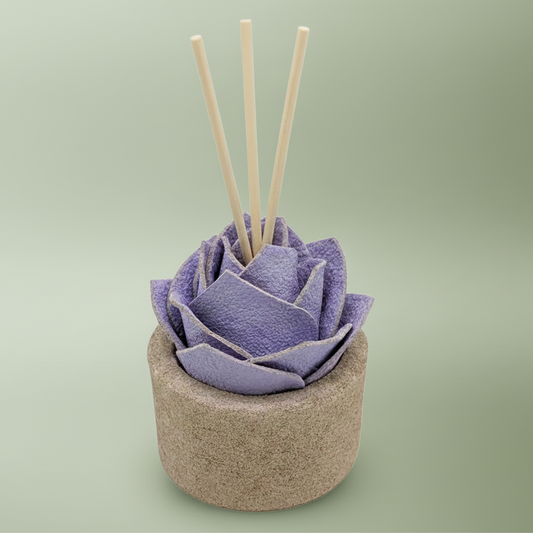 Diffusore Ambiente Rosa Moderna in Sughero Lilla  – Elegante Profumatore Naturale - Fabris Solutions 