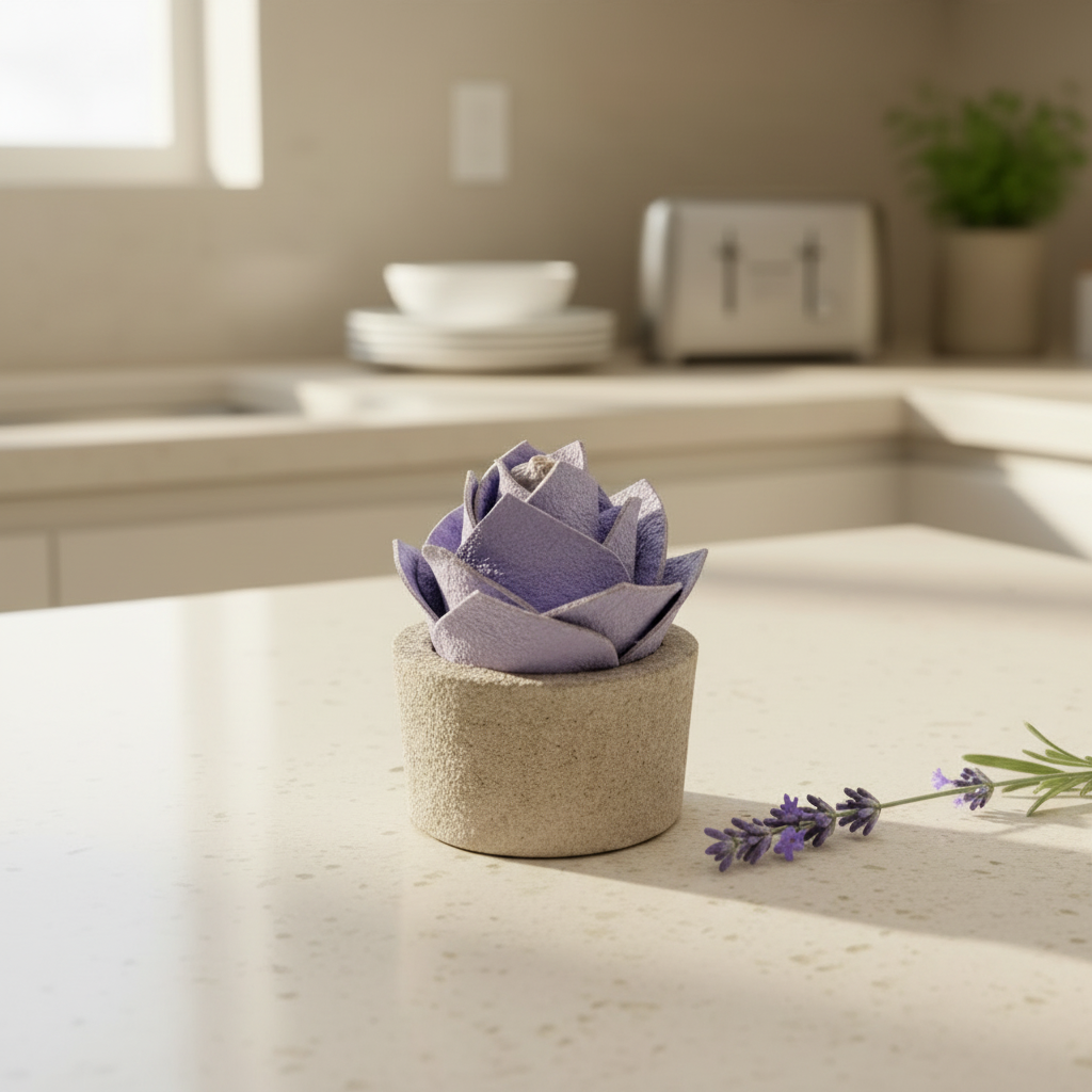 Diffusore Ambiente Rosa Moderna in Sughero Lilla  – Elegante Profumatore Naturale - Fabris Solutions 