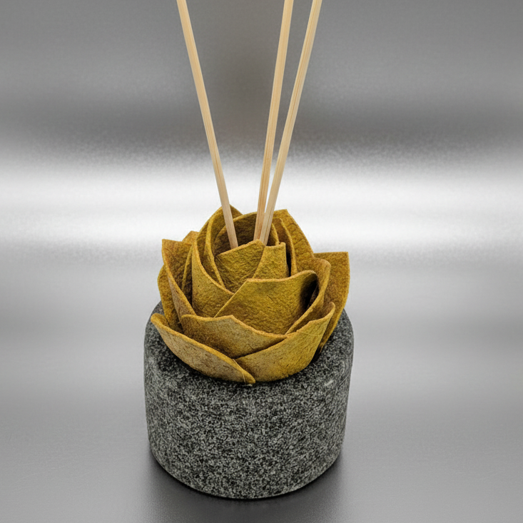 Diffusore Ambiente Rosa Maravee in Sughero Giallo – Elegante Profumatore Naturale - Fabris Solutions 
