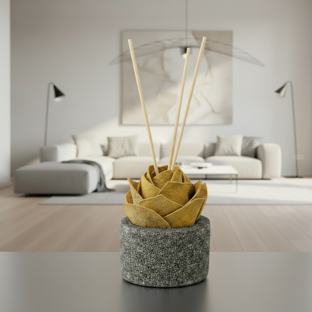 Diffusore Ambiente Rosa Maravee in Sughero Giallo – Elegante Profumatore Naturale - Fabris Solutions 