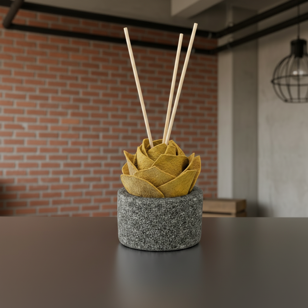 Diffusore Ambiente Rosa Maravee in Sughero Giallo – Elegante Profumatore Naturale - Fabris Solutions 