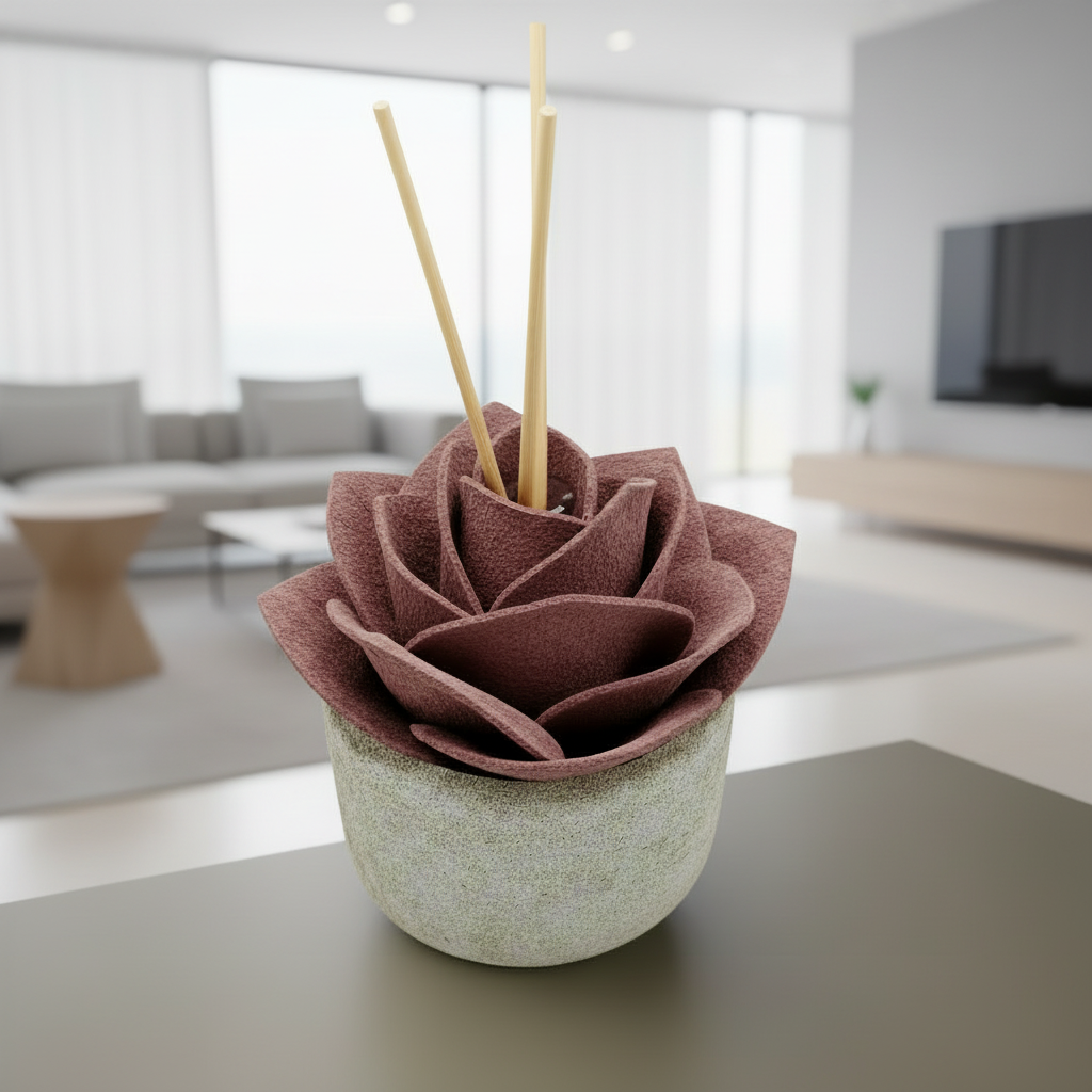 Diffusore Ambiente Rosa Moderna in Sughero Rosa Antico– Elegante Profumatore Naturale - Fabris Solutions 