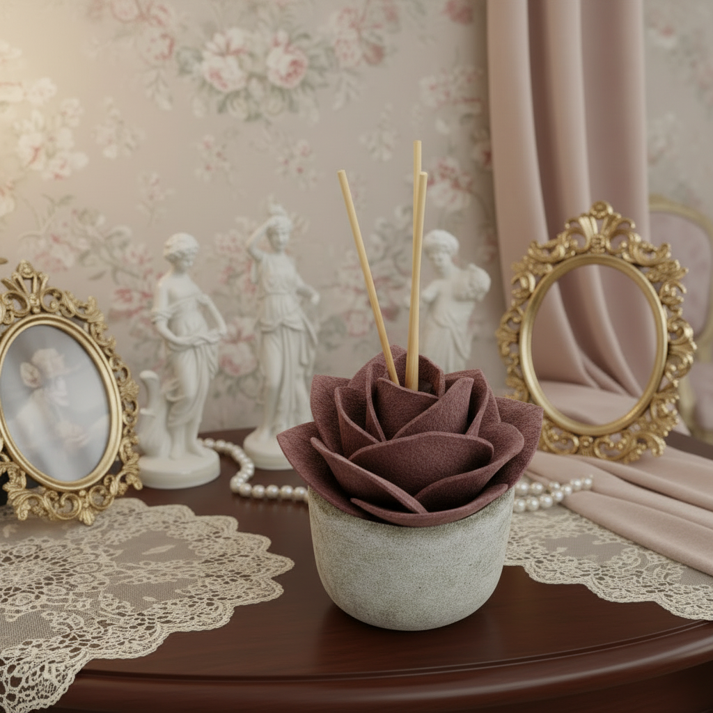 Diffusore Ambiente Rosa Moderna in Sughero Rosa Antico– Elegante Profumatore Naturale - Fabris Solutions 