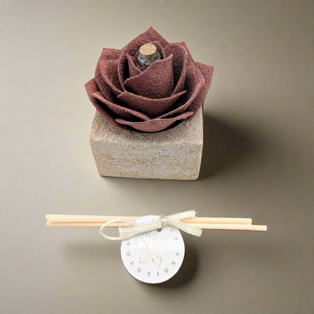 Diffusore Ambiente Rosa Moderna in Sughero Rosa Antico– Elegante Profumatore Naturale - Fabris Solutions 