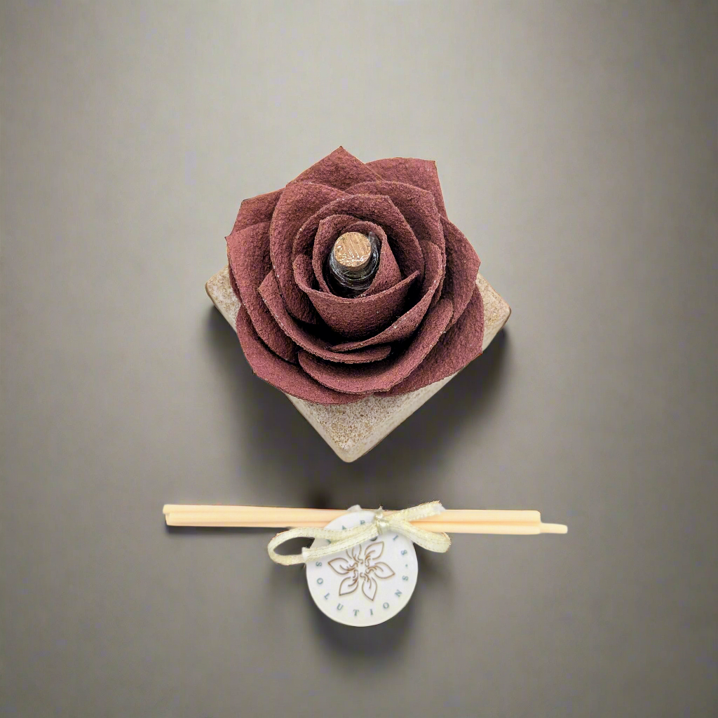 Diffusore Ambiente Rosa Moderna in Sughero Rosa Antico– Elegante Profumatore Naturale - Fabris Solutions 
