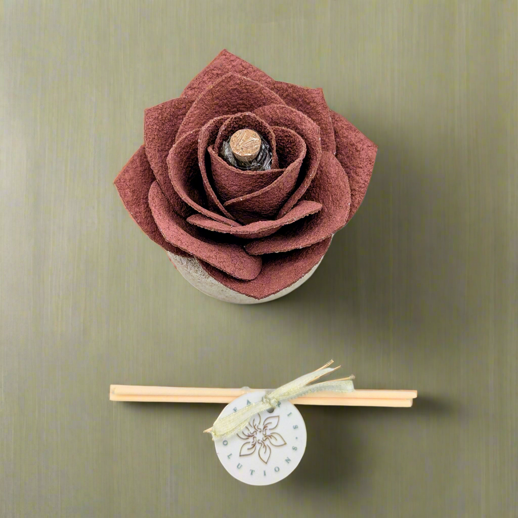 Diffusore Ambiente Rosa Moderna in Sughero Rosa Antico– Elegante Profumatore Naturale - Fabris Solutions 
