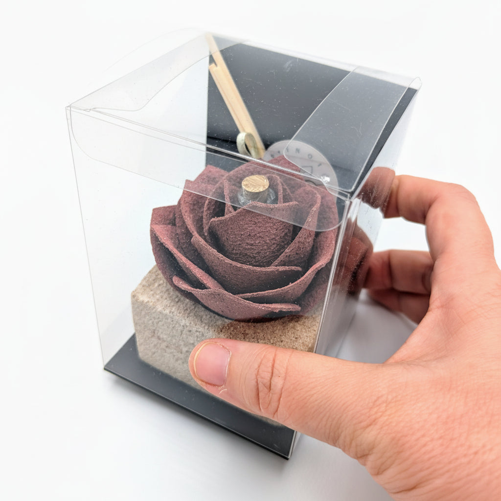 Diffusore Ambiente Rosa Moderna in Sughero Rosa Antico– Elegante Profumatore Naturale - Fabris Solutions 