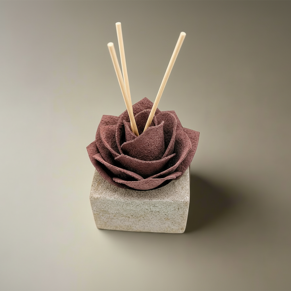 Diffusore Ambiente Rosa Moderna in Sughero Rosa Antico– Elegante Profumatore Naturale - Fabris Solutions 