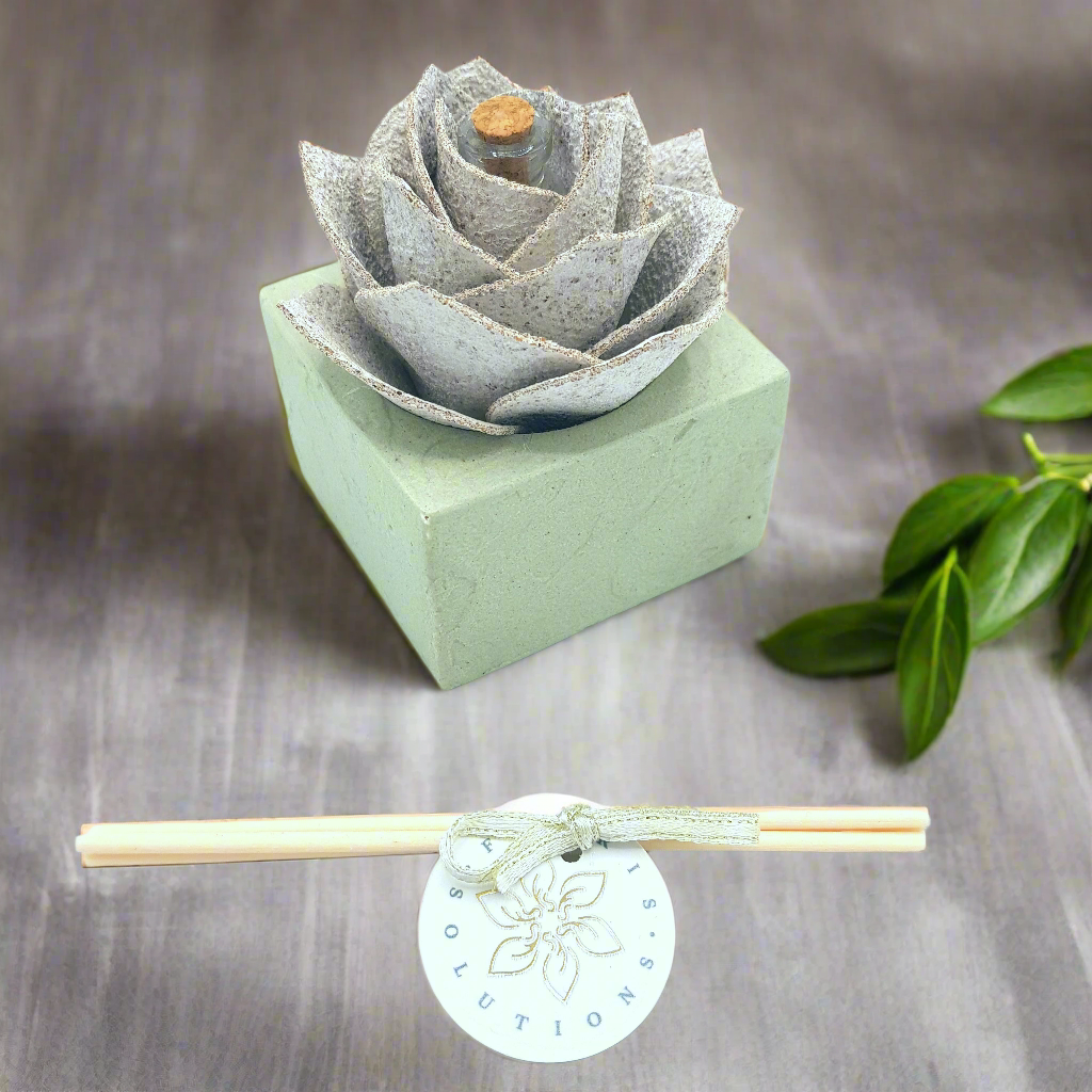 Diffusore Ambiente Rosa Piperita in Sughero Bianco – Elegante Profumatore Naturale - Fabris Solutions 