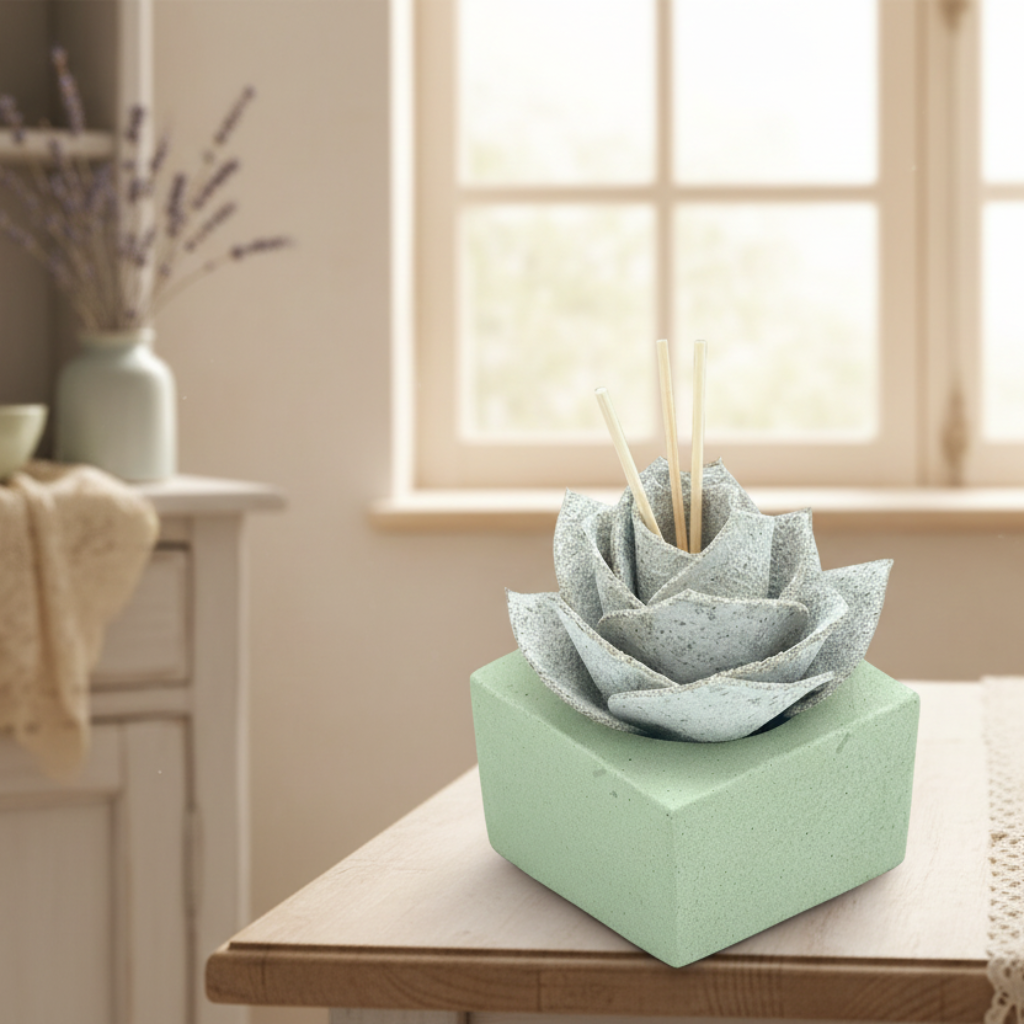 Diffusore Ambiente Rosa Piperita in Sughero Bianco – Elegante Profumatore Naturale - Fabris Solutions 