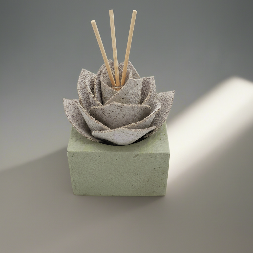 Diffusore Ambiente Rosa Piperita in Sughero Bianco – Elegante Profumatore Naturale - Fabris Solutions 