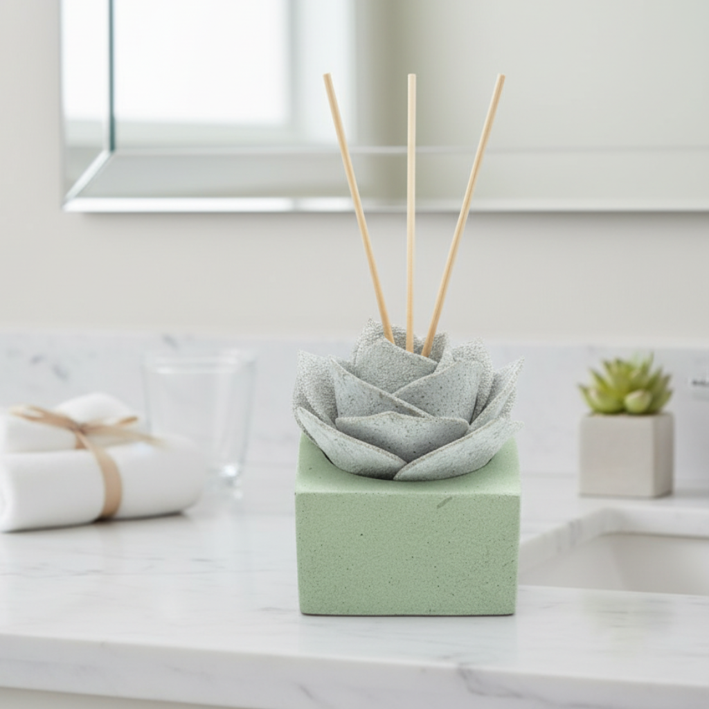 Diffusore Ambiente Rosa Piperita in Sughero Bianco – Elegante Profumatore Naturale - Fabris Solutions 